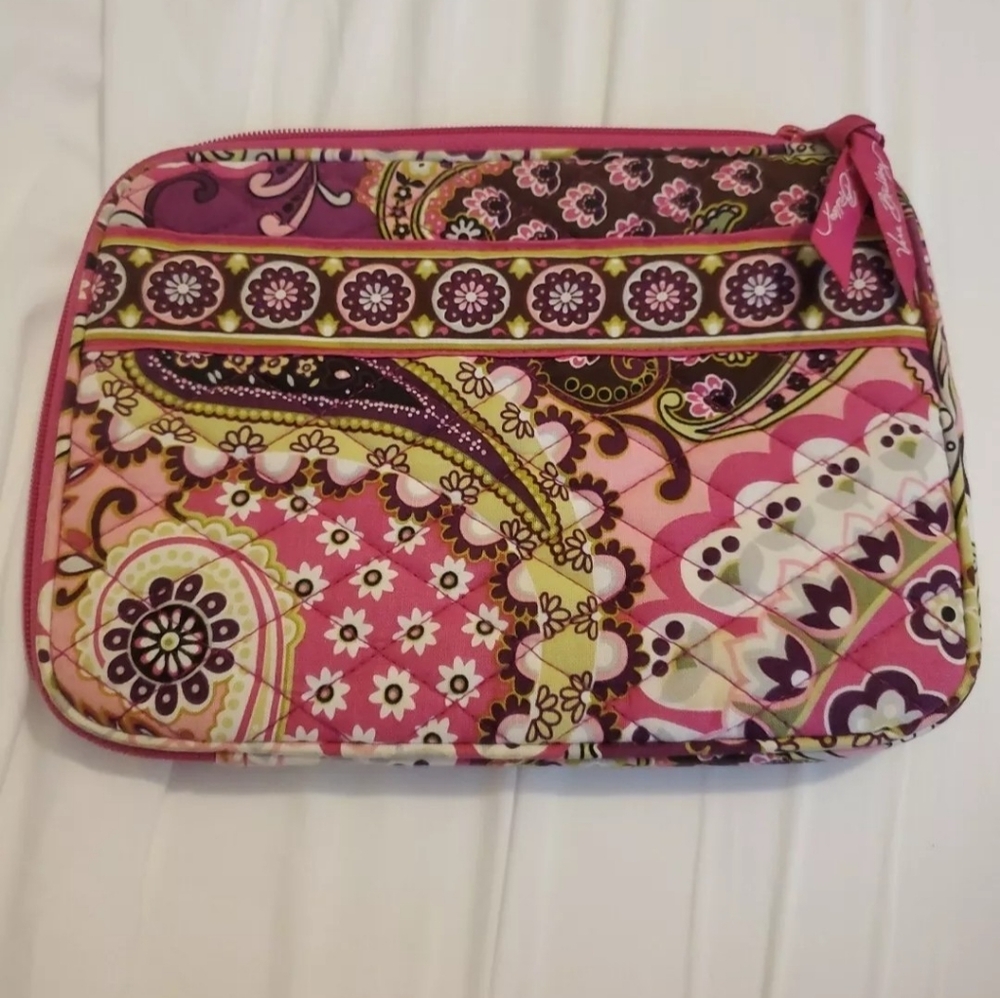 Vera Bradley Pink Paisley Laptop Sleeve 9x6in.